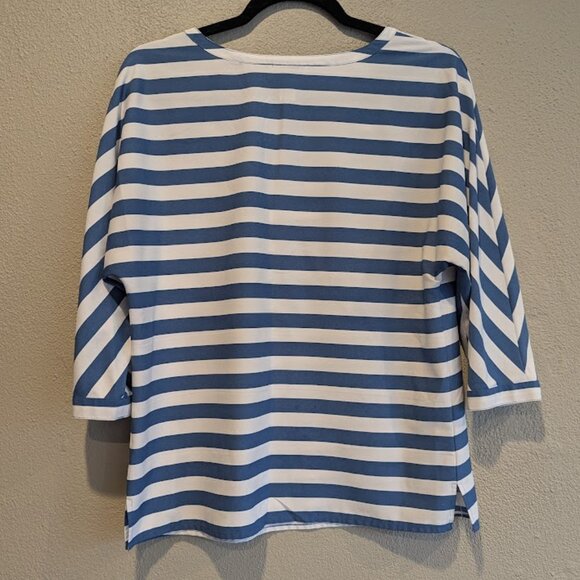 LOFT * Blue & White Striped Blouse * Women’s Size Small - Picture 2 of 3